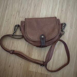 Soft leather brown cross body bag